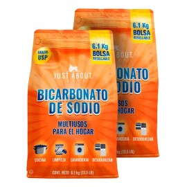 2 Pack Bicarbonato De Sodio Just About Foods 12.2 Kg Ctc