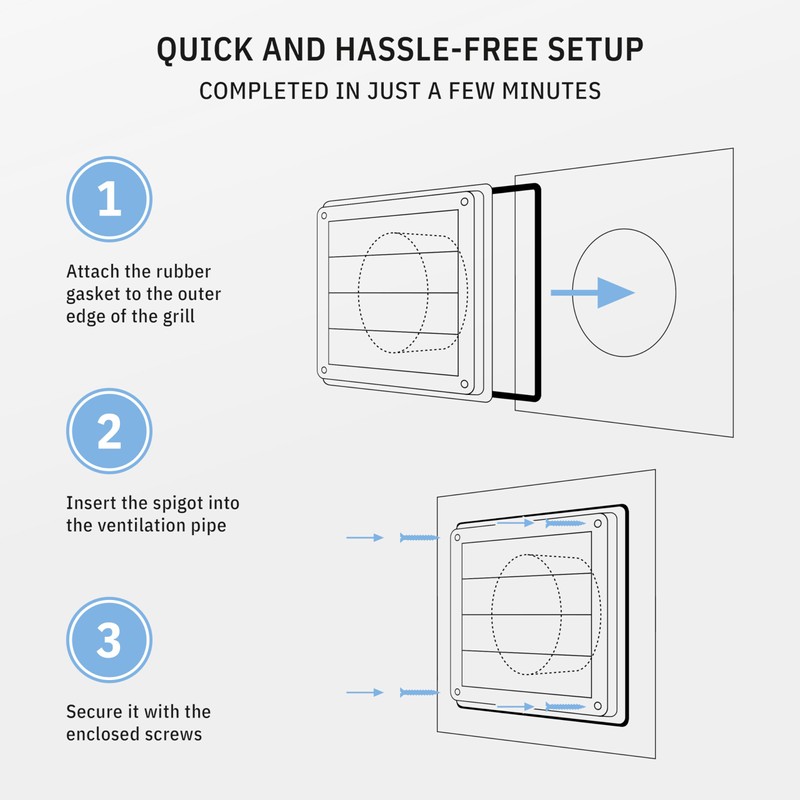 calimaero® VKE 4" Inch Dryer Vent Cover – Outdoor Stainless