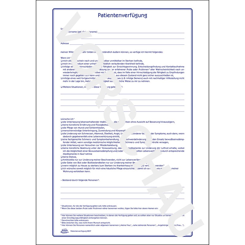 PATIENTEN-VERFÜGUNG