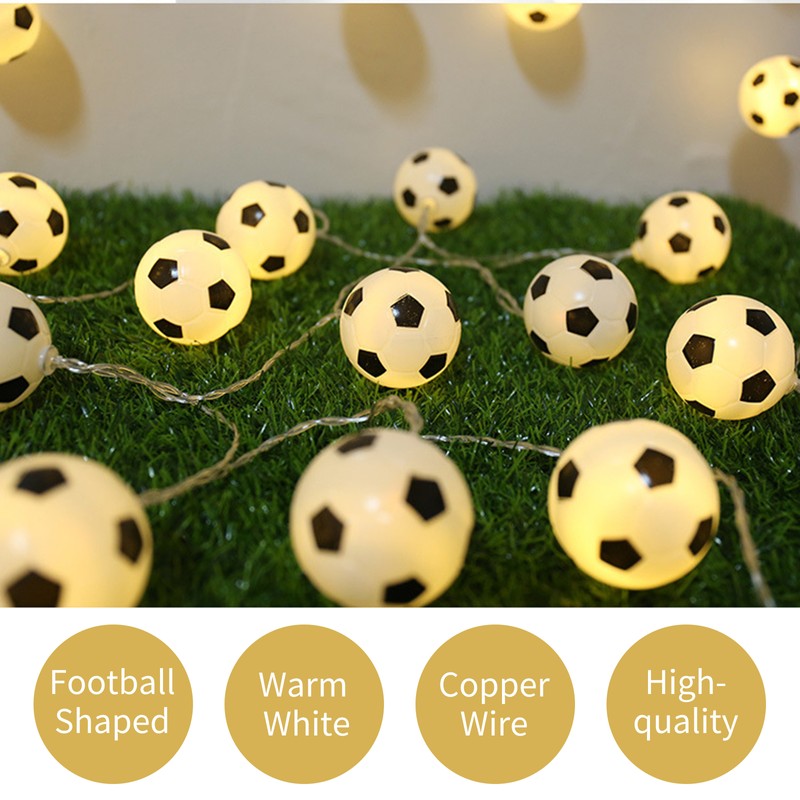 20FT 40LED String Lights Football Soccer Shaped Fairy Lights LED