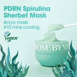 SOME BY MI PDRN Spirulina Soothing Sherbet Mask – 10 Sticks – Korean Vegan Wash-Off Face Mask that Cools by 10.9°C in 10 Minutes – Revitalizes Skin with Spirulina, Seaweed & PHA – Korean Skin Care