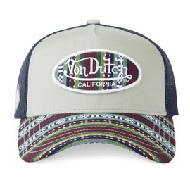 Von Dutch ETHNIK Adjustable Trucker Cap for Men and Women, Green/Blue/Red