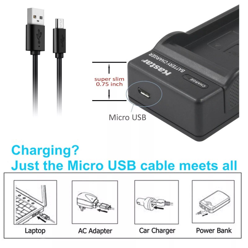 For Sony SLIM Charger & 2 battery for Sony NP-BK1