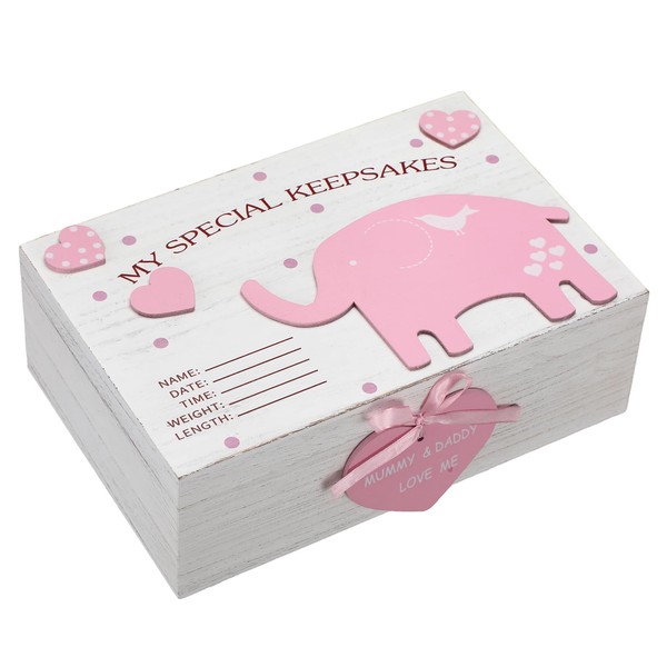 Soaoo 3D Wooden Baby Boys Memories Keepsake Box Baby Girls