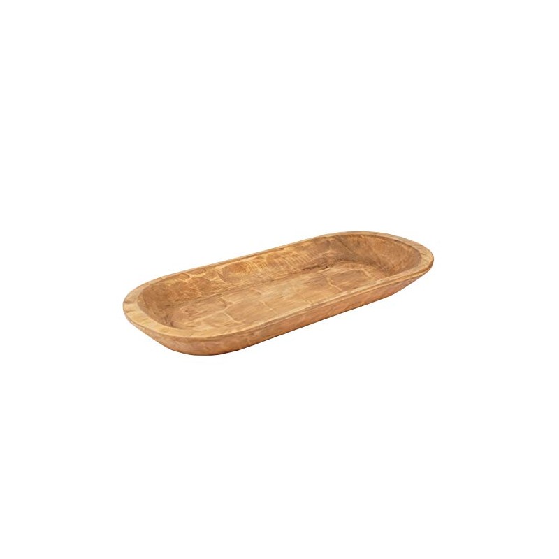 Mexican Imports Graceful Wooden Dough Bowl-Perfect Size-12x24-26 inches