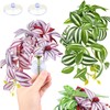 QUOZUO 2 Pack Reptile Plants for Terrarium, Artificial Leaves Habitat