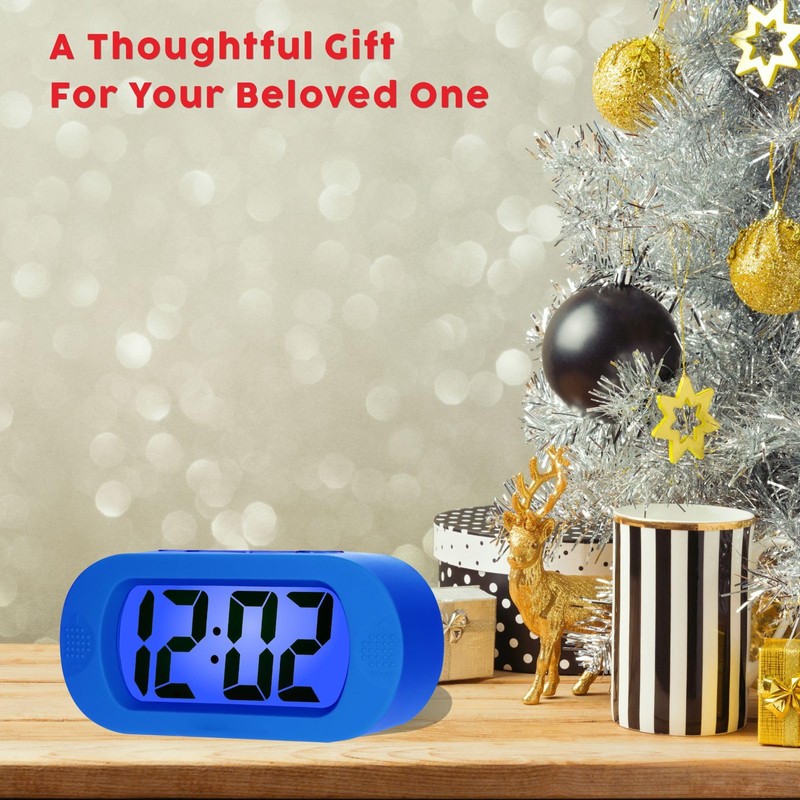 Plumeet Kids Alarm Clock Large Digital LCD Travel Alarm Clocks