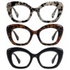 JiSoo Cat Eye Readers for Women Oversized Cat Eye Reading