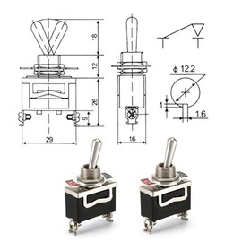 Toggle Switch 10A/12VDC, 6A/24VDC, ON/OFF Rocker Switch with Metal Lever, 4 Pieces SPST 2-pin Rocker Toggle Switch with Waterproof Protective Cap, for Installation in Homes, Cars and Electrical