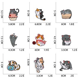 Xanewza Pack of 18 Iron-On Cat Patches, Embroidered Patches, Cat Patch Kit, Children's Iron-On Patches for Sew-On Appliqué for T-Shirt, Jeans, Jackets, Backpacks, Hats