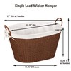 Household Essentials Paper Rope Woven Oval Laundry Basket, Brown