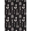 Black Glow in The Dark Skull Skeleton Fabric (per 0.5