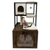 Litter Box Enclosure with Cat Tree, Corner Kitty Litter Box