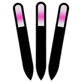 Mont Bleu Coloured Glass Nail File in Black Velvet Bag - Real Tempered Glass - Handmade in the Czech Republic