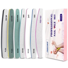 CHANSHIN Nail Files, 7 Pieces Professional Nail File Set, Buffer Emery Board, Gel Nails Manicure for Nail Trimming, Sanding, Polishing, Shiny Manicure