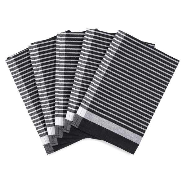 Ross - Exclusive - 5 x Tea Towels - Cotton - Linen - Set (Black)