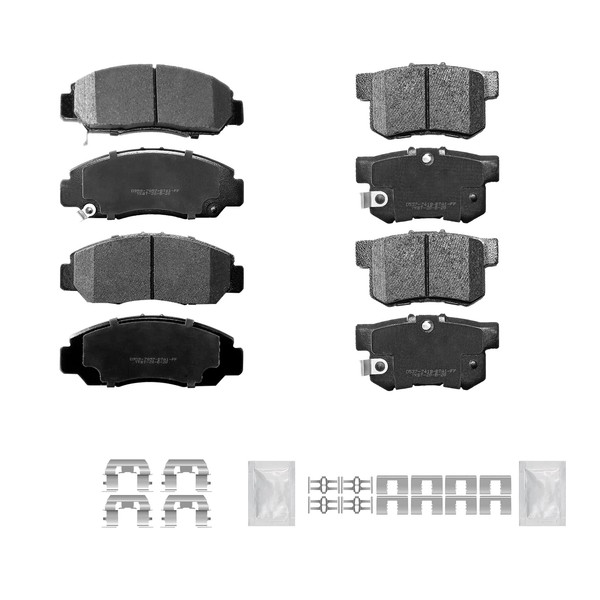 Fraxle Front and Rear Ceramic Brake Pads Set with Hardware
