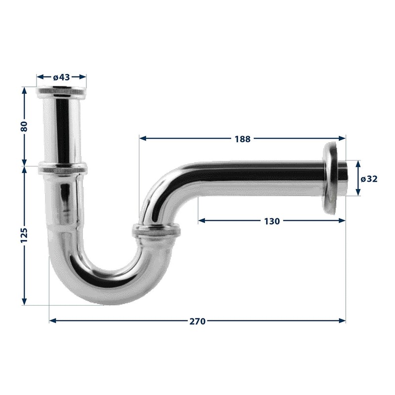 Pipe Odour Trap for Washbasin | Siphon | Odour Trap