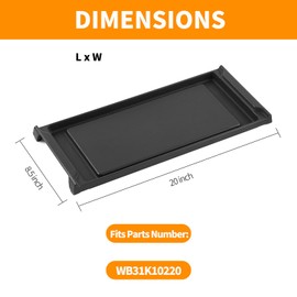 Upgraded WB31K10220 Griddle Replacement for GE Stove Parts Cast Iron Center Griddle Plate C2S985SET9SS GE General Appliances Gas Range Parts Cafe Stove Top Cooktop Burner Flat Top Pan