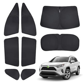 T TGBROS Window Privacy Sunshade for 2019-2023 2024 Toyota RAV4 Accessories Windshield Side Rear Window Full Set Car Sun Shades Foldable for Baby/Camping Blocks UV Rays 8PCS