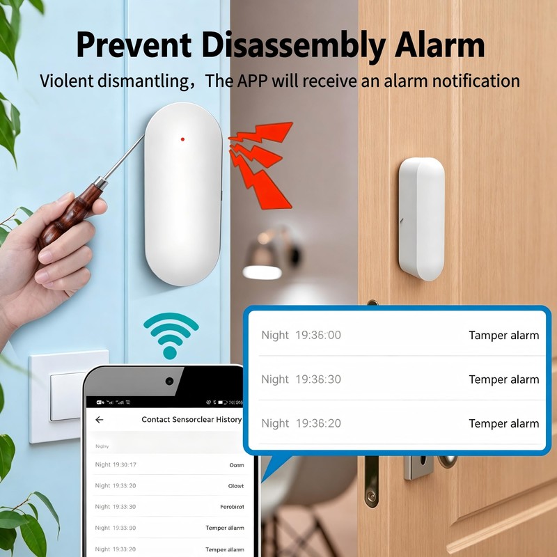 Smart WiFi Door and Window Sensor – Wireless Magnetic Contact