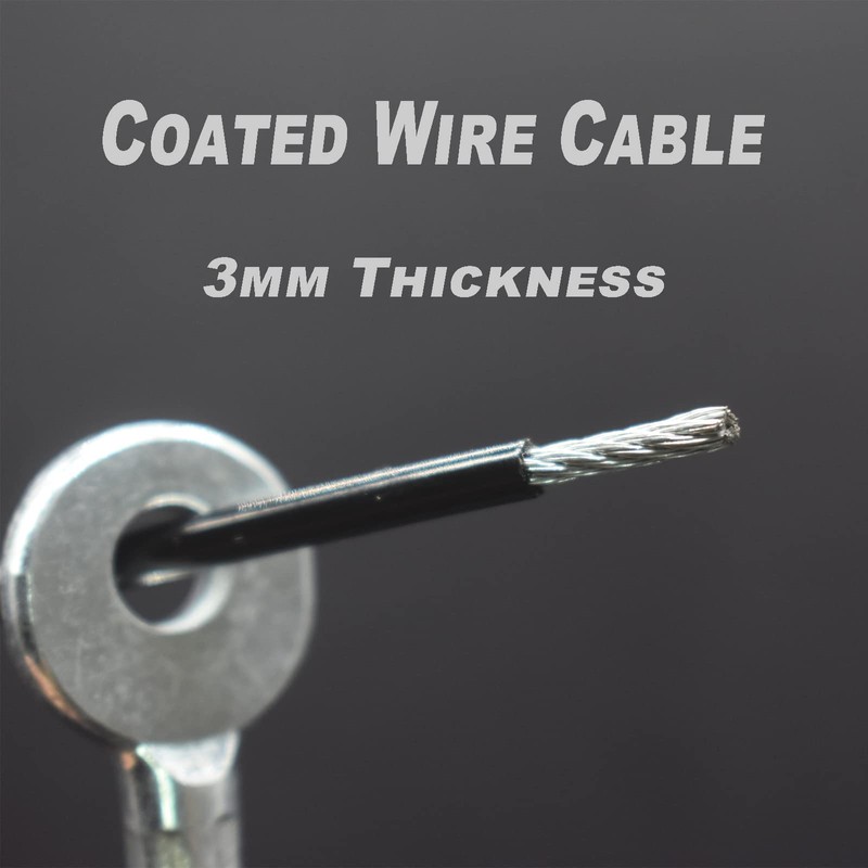 Bytiyar 1/8"(3mm) Wire Diam Galvanized Steel Cable Eyelets Ended Short