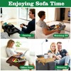 GHKINMAL Bamboo Couch Cup Holder, 4 in 1 Couch Arm
