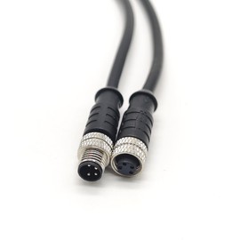M8 4-Pin Connector PVC Sensor Cable, A Code Straight Male to Female Cable, Crodset IP67 Waterproof Sensor Cable Connector, Industrial Round Plug for Outdoor Use, 1 Metre, AWG24