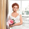 Elegant Short Bridal Veil Lace Appliques Crystal Beads Wedding Veil