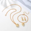 Golden Love Heart Pendant Choker Necklace Fashion Heart Bracelet with