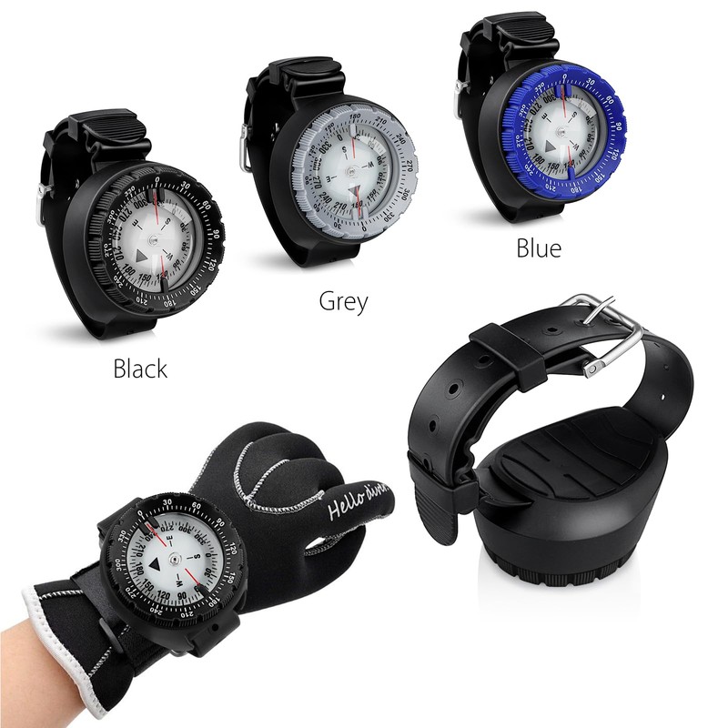 Scuba Compass, Professional Waterproof 5ATM Dive Wrist Compass with TPU