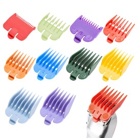 10 Pcs Clipper Guards Compatible with Wahl, Multicolor Hair Clipper Guide Combs, Set for Most Trimmers, Durable Barber Accessories for Salon & Home Use, Perfect for Humans & Pets