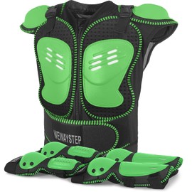 Kids Motorcycle Armor Gear Body Armor Vest Suit Chest Back Spine Protector Motocross Dirt Bike Protective Gear with Elbow Knee Protector Pads for MTV ATV Cycling Skateboard Off-Road Racing Skiing