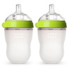 Comotomo Baby Bottle Double Pack, Green, 8oz
