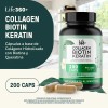 Colágeno Hidrolizado Biotina Y Queratina Suplemento Alimenticio en Cápsulas Life360+
