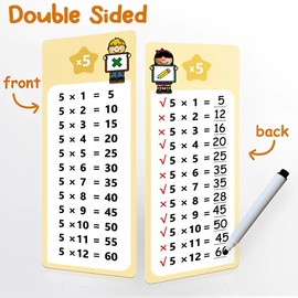 XOXVURI 1 x 1 Learning Game 1 x 1 Learning Game 15 Pictures Disposable Table Cards 1 x 1 Flashcard Game For Children Disposable Cards From 1 To 12 With Bring Pen Suitable For Children From 5 Years