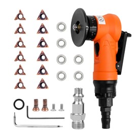 Pneumatic Chamfering Tool Handheld, Small Pneumatic Deburring Tool,Mini Air Chamfering Machine Trimming for Metal Wood Beveling (Orange Air Beveler Grinder & C+R Angle Blades)