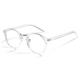 Cyxus Glasses Without Prescription Women Men with Blue Light Filter Fashion Round Glasses Computer Gaming Glasses Anti UV 400 Retro Glasses Frame (8065 Clear), 01-51Clear