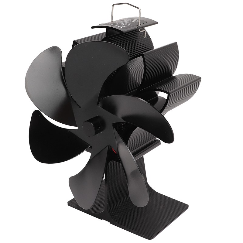 6 Blade Stove Eco Fan Black High Temperature Resistant Self