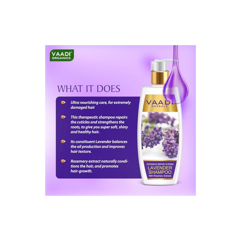 Lavender with Rosemary Extract Shampoo - Intensive Repair Shampoo -