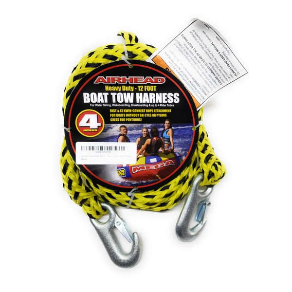 Airhead Heavy-Duty Kwik-Connect Tow Harness, Black/Yellow