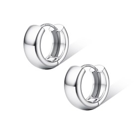 FIOROYAL Sterling Silver Earrings for Women Silver Gold Hoop Earrings Chunky 14K Gold Plated Small Hoop Earring Hypoallergenic Lightweight Huggie Silver Hoop Earrings S14