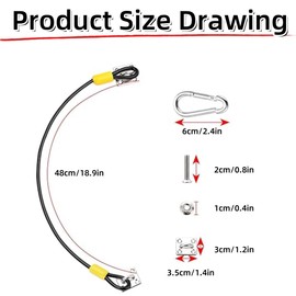 2PCS Bin Lid Locks, Metal Bin Lid Locks for Animals to Stop Rummaging, Outdoor Bin Clasp Locks, Durable Rubber Coated Braided Wire Rope