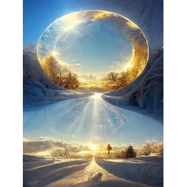 SXCCNW 5D Diamond Painting Set, Adult DIY Cross Embroidery Painting Arts Full Drill Diamond Painting Pictures Painting by Numbers for Home Wall Decor 30 x 40 cm Warm Winter Sun