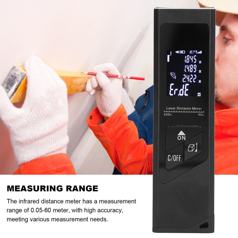 Infrared Distance Meter USB Rechargeable High Accuracy Distance Measurement Tool