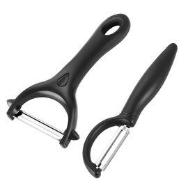 2 Pcs Potato Peelers, Y-Shaped Swivel Vegetable Peeler Ergonomic Handle Sharp Blade Stainless Steel Fruit Peeler Kitchen Peeling Tool (Black)