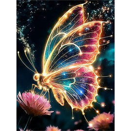 Diamond Art Kits for Adults, 5D Butterfly Diamond Painting Kits for Beginner, DIY Butterfly Gem Art Dots for Adults, Perfect for Home Wall Decor 12x16 Inch