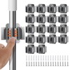 Garage Hooks, Mop and Broom Holder Wall Mounted, Stainless Steel