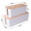 2 Pack Large Cable Management Box – Wooden Style Cord