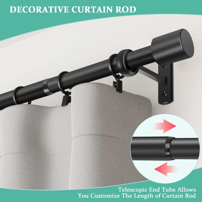 Taoberfuli Extra Long Curtain Rods for Windows 120 to 240